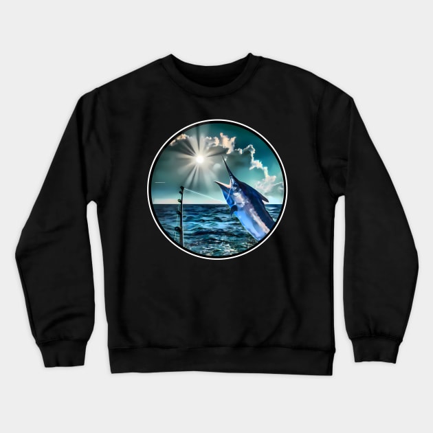 Marlin deep sea fishing Crewneck Sweatshirt by UMF - Fwo Faces Frog